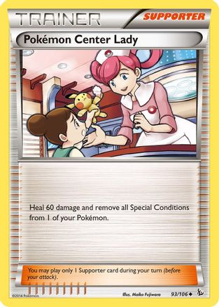 Pokémon Center Lady 93/106 - Flashfire Reverse Holofoil