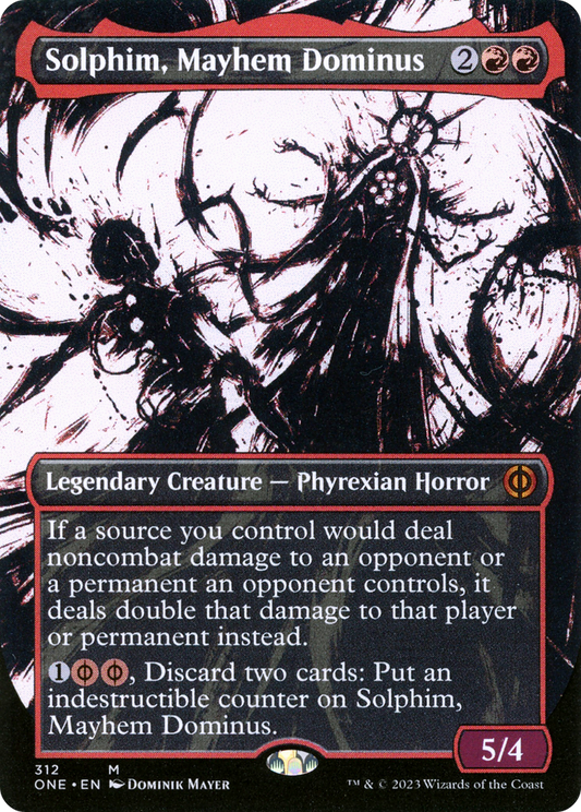 Solphim, Mayhem Dominus (ONE-312) - Phyrexia: All Will Be One: (Showcase) (Borderless)