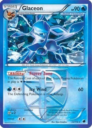 Glaceon - 23/116 (BW Plasma Freeze) 23 - Deck Exclusives Holofoil