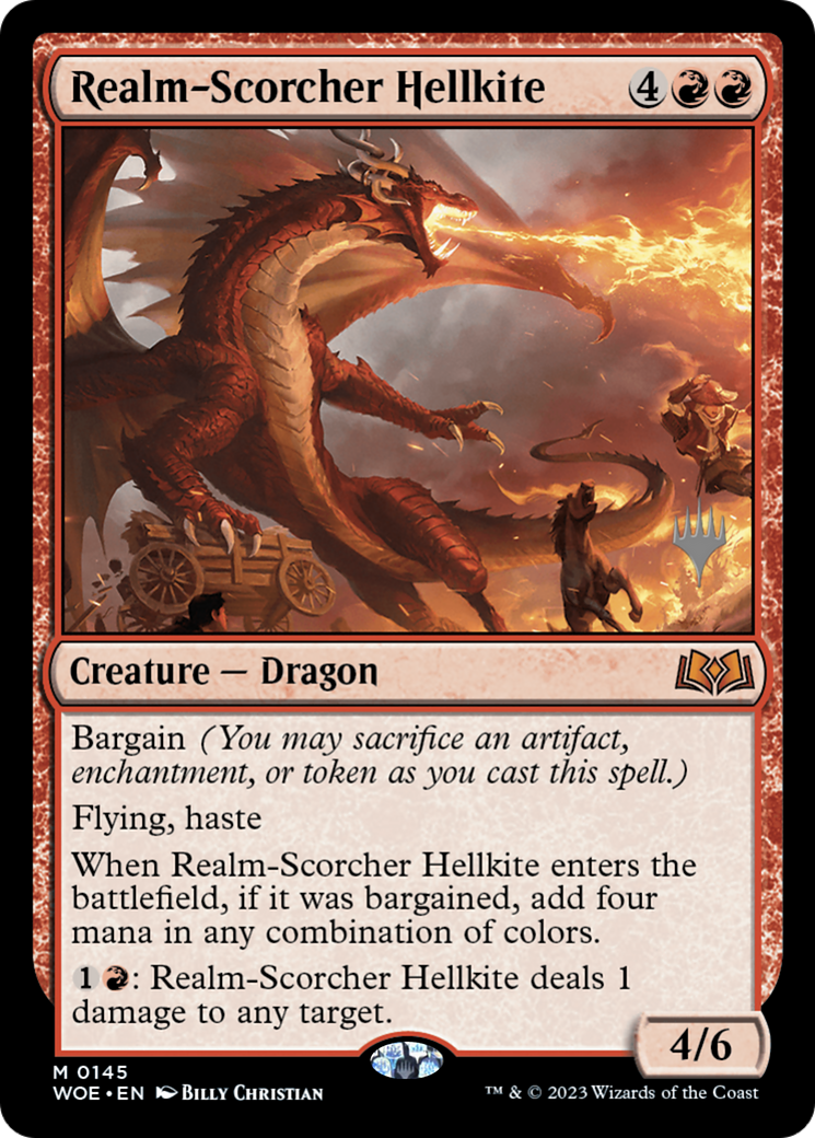 Realm-Scorcher Hellkite (PWOE-145P) - Wilds of Eldraine Promos