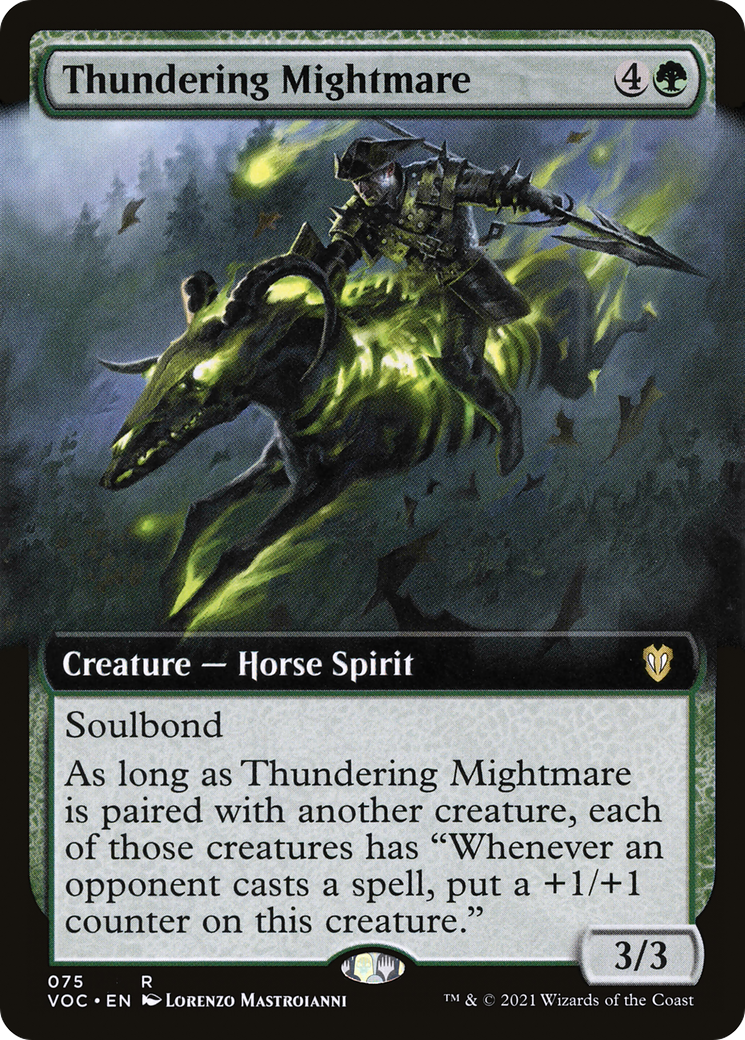 Thundering Mightmare (VOC-075) - Crimson Vow Commander: (Extended Art)