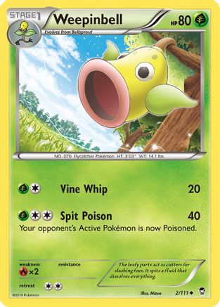 Weepinbell 002 - XY  Furious Fists Normal - Uncommon