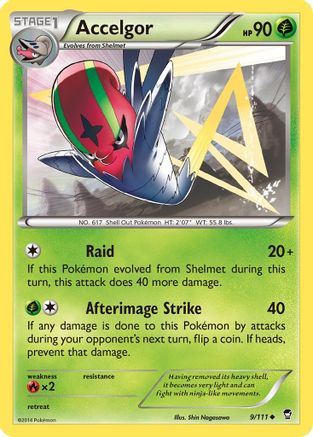 Accelgor 009 - XY  Furious Fists Reverse Holofoil - Uncommon