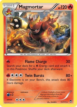 Magmortar 011 - XY  Furious Fists Normal - Rare