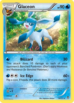 Glaceon 019/111 - XY  Furious Fists Reverse Holofoil - Rare