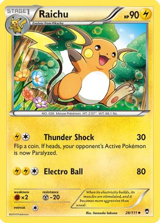 Raichu 28/111 - Furious Fists Reverse Holofoil