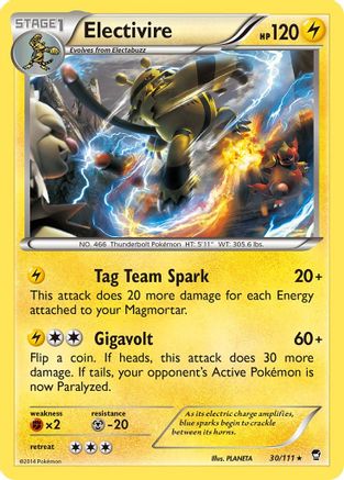 Electivire 030 - XY  Furious Fists Reverse Holofoil - Rare