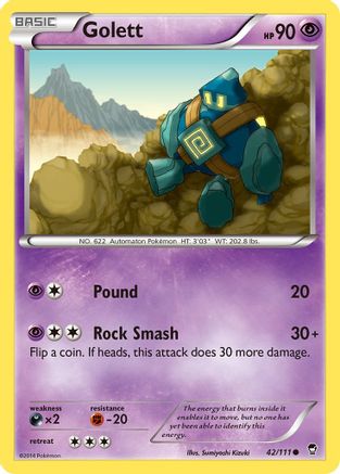 Golett 042 - XY  Furious Fists Reverse Holofoil - Common