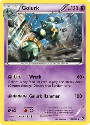 Golurk 043 - XY  Furious Fists Normal - Rare