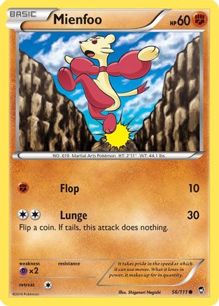 Mienfoo 056 - XY  Furious Fists Normal - Common