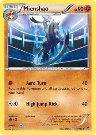 Mienshao 057 - XY  Furious Fists Reverse Holofoil - Uncommon