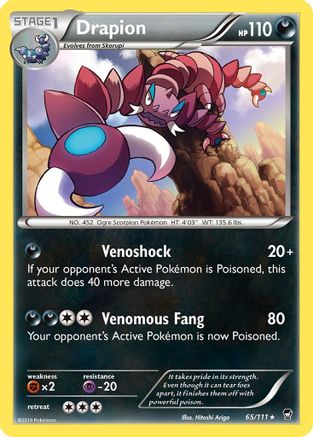Drapion 065 - XY  Furious Fists Reverse Holofoil - Rare