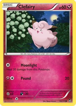 Clefairy (69) 069/111 - XY  Furious Fists Reverse Holofoil - Common
