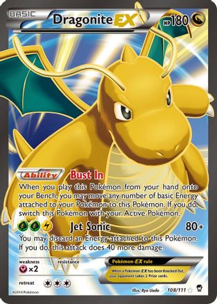 Dragonite EX (108 Full Art) 108/111 - XY  Furious Fists Holofoil - Ultra Rare
