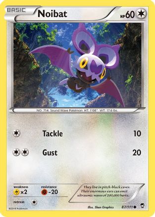 Noibat 087 - XY  Furious Fists Reverse Holofoil - Common
