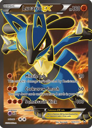 Lucario EX (107 Full Art) 107/111 - XY  Furious Fists Holofoil - Ultra Rare