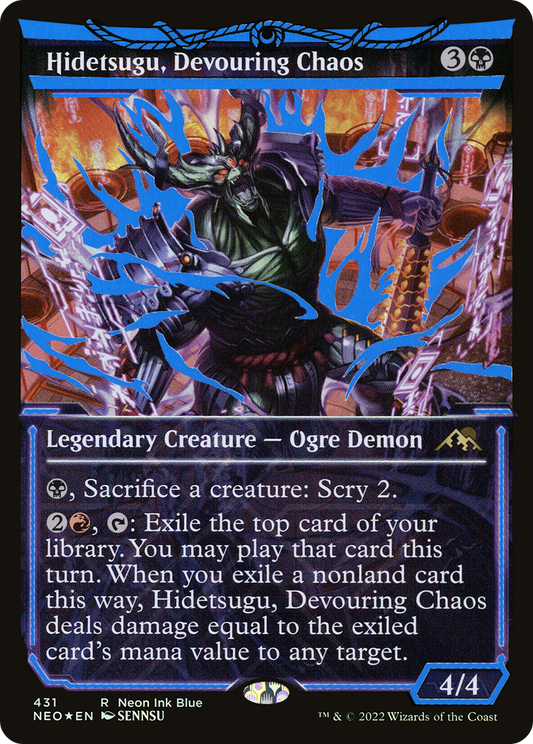 Hidetsugu, Devouring Chaos (NEO-431) - Kamigawa: Neon Dynasty: (Showcase) Foil