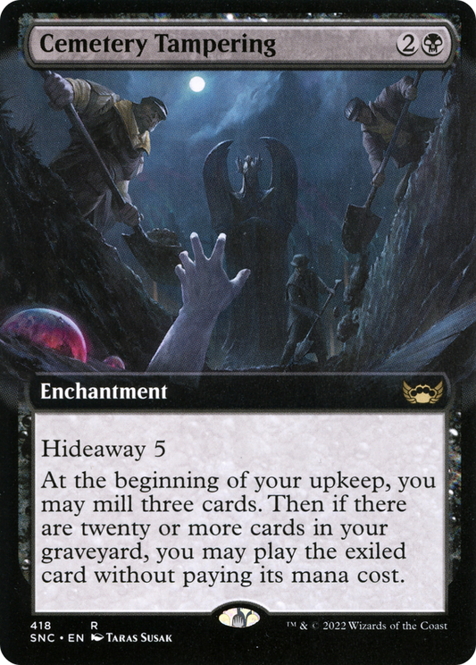 Cemetery Tampering (Extended Art) (SNC-418) - Streets of New Capenna: (Extended Art) Foil