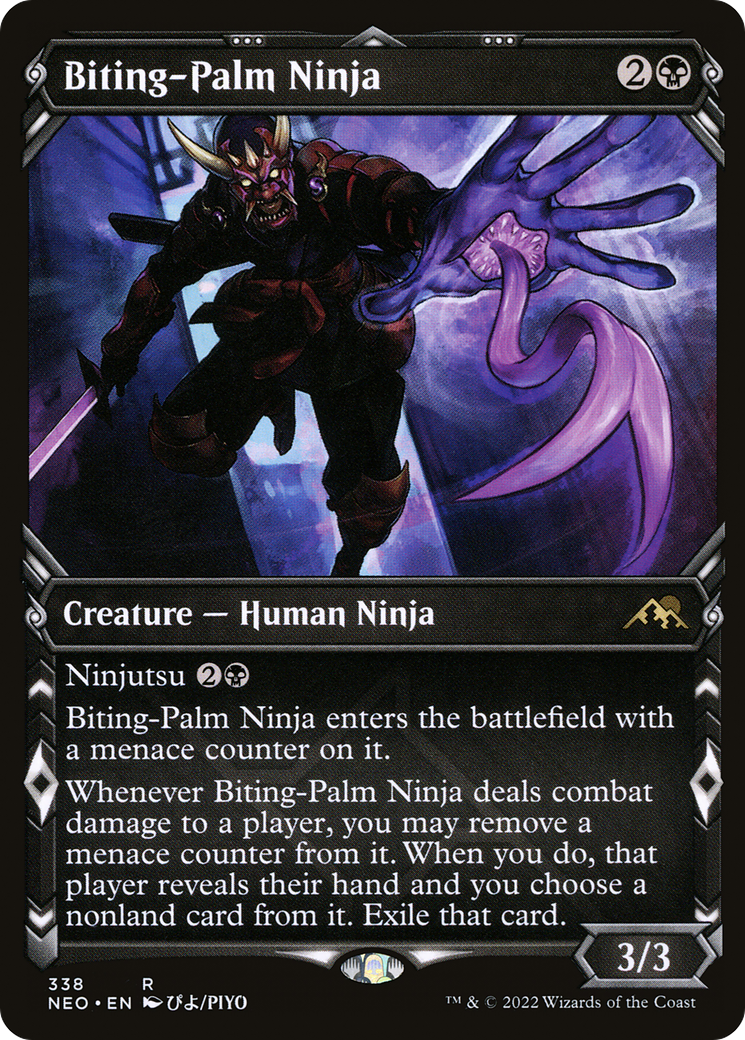 Biting-Palm Ninja (NEO-338) - Kamigawa: Neon Dynasty: (Showcase) Foil