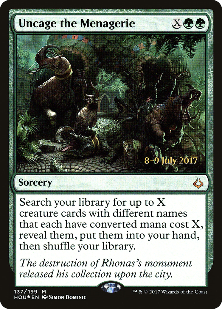 Uncage the Menagerie (PRE-137S) - Hour of Devastation Promos (Prerelease) Foil