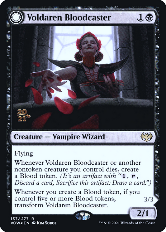 Voldaren Bloodcaster // Bloodbat Summoner (PVOW-137S) - Innistrad: Crimson Vow Promos: (Double Faced Transform) Foil