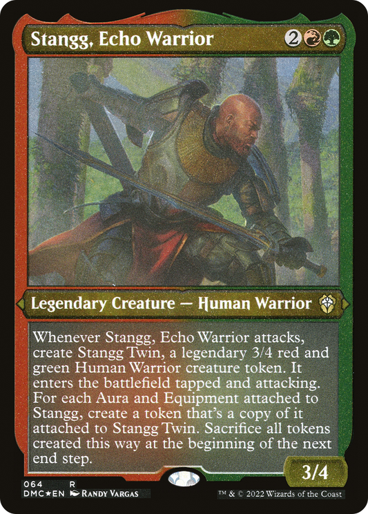 Stangg, Echo Warrior (DMC-064) - Dominaria United Commander Etched Foil