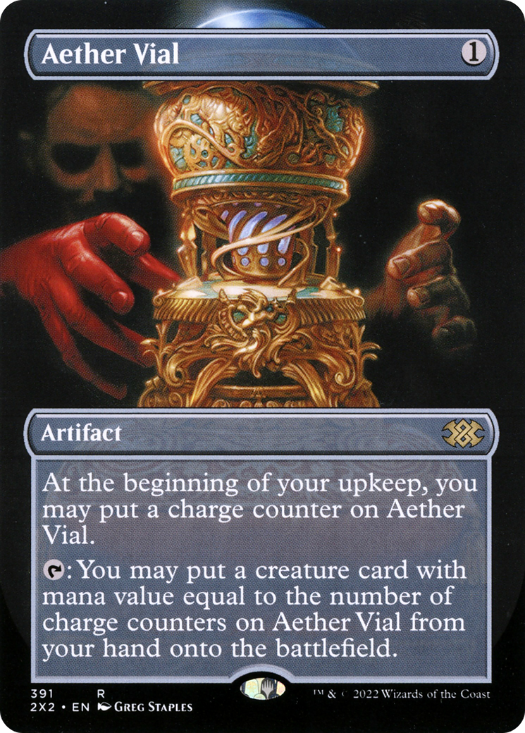 Aether Vial  (Borderless)(2X2-391) - Double Masters 2022