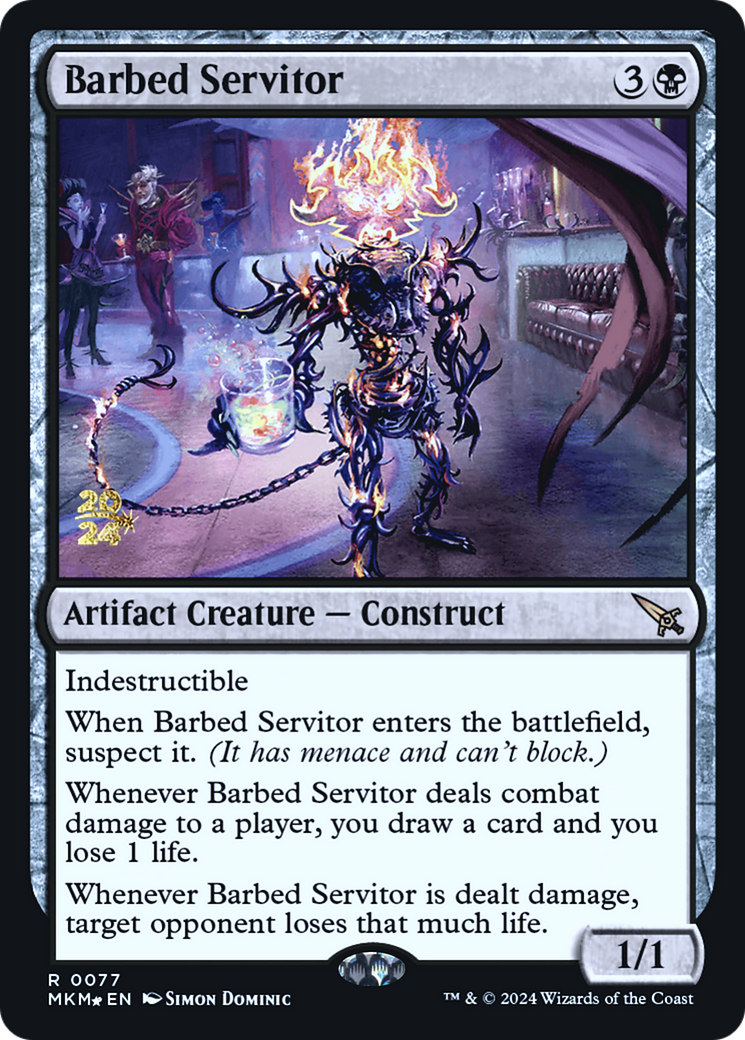 Barbed Servitor (PRE-077) - Murders at Karlov Manor Promos (Prerelease) Foil