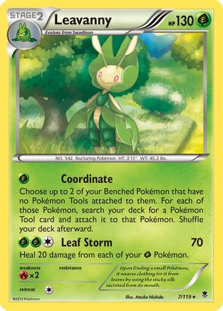 Leavanny 007/119 - XY  Phantom Forces Reverse Holofoil - Rare