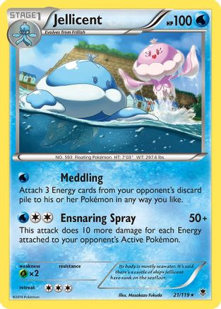 Jellicent 021/119 - XY  Phantom Forces Reverse Holofoil - Rare