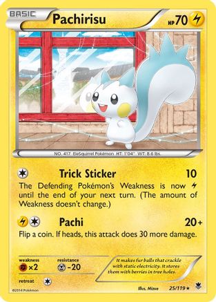 Pachirisu 025/119 - XY  Phantom Forces Reverse Holofoil - Rare
