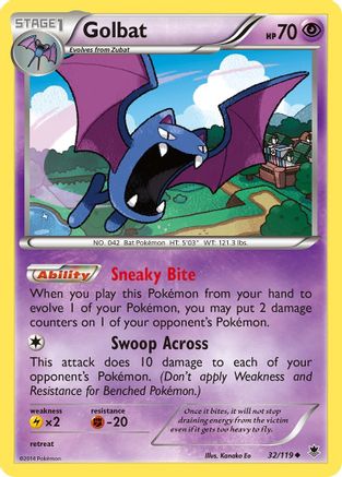Golbat 032/119 - XY  Phantom Forces Reverse Holofoil - Uncommon
