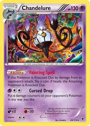 Chandelure 043/119 - XY  Phantom Forces Reverse Holofoil - Holo Rare