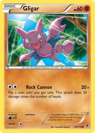 Gligar 046 - XY  Phantom Forces Reverse Holofoil - Common