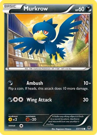 Murkrow 051/119 - XY  Phantom Forces Reverse Holofoil - Common