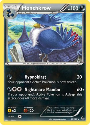 Honchkrow 052 - XY  Phantom Forces Reverse Holofoil - Rare