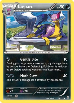 Liepard 057 - XY  Phantom Forces Reverse Holofoil - Uncommon