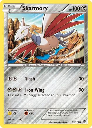Skarmory 059 - XY  Phantom Forces Reverse Holofoil - Common