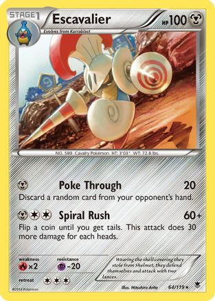 Escavalier 064 - XY  Phantom Forces Reverse Holofoil - Rare