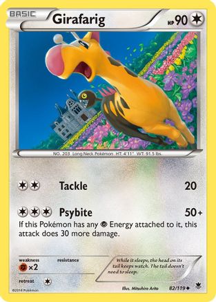Girafarig 082 - XY  Phantom Forces Reverse Holofoil - Uncommon