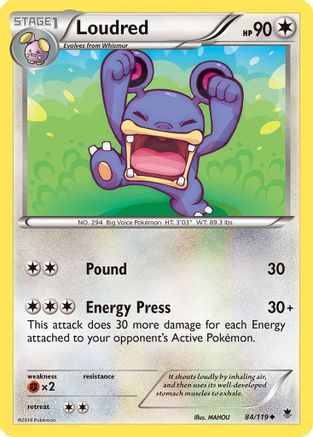 Loudred 084 - XY  Phantom Forces Normal - Uncommon