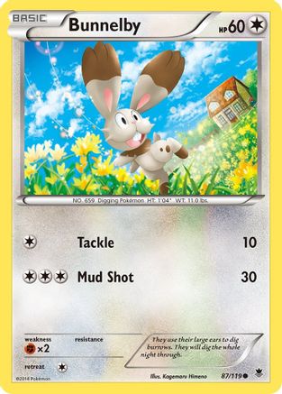 Bunnelby 087/119 - XY  Phantom Forces Reverse Holofoil - Common