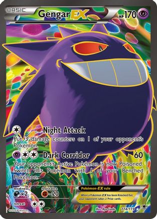 Gengar EX (114 Full Art) 114/119 - XY  Phantom Forces Holofoil - Ultra Rare