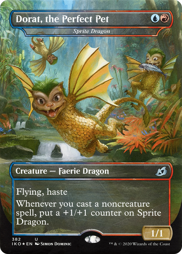 Sprite Dragon  (Borderless)(IKO-382) - Ikoria: Lair of Behemoths / Dorat, the Perfect Pet