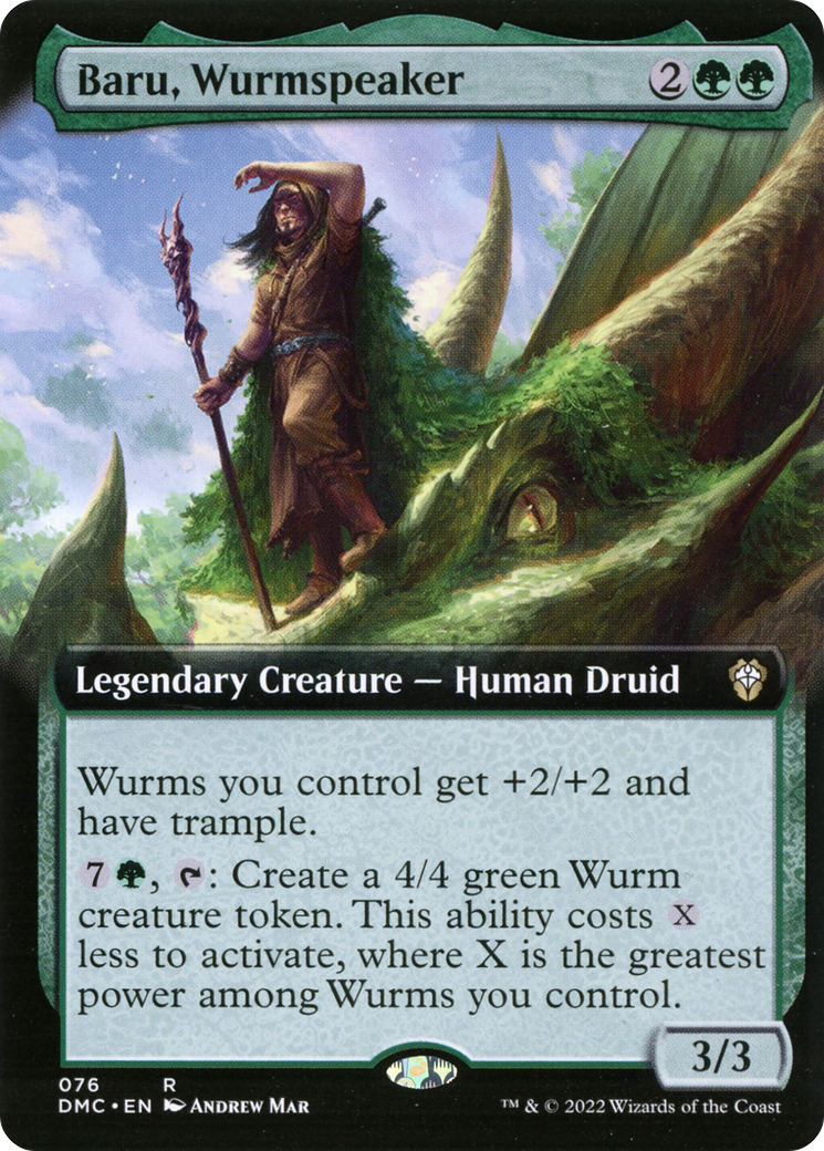 Baru, Wurmspeaker (Extended Art)  (DMC-076) - Dominaria United Commander: (Extended Art) Foil
