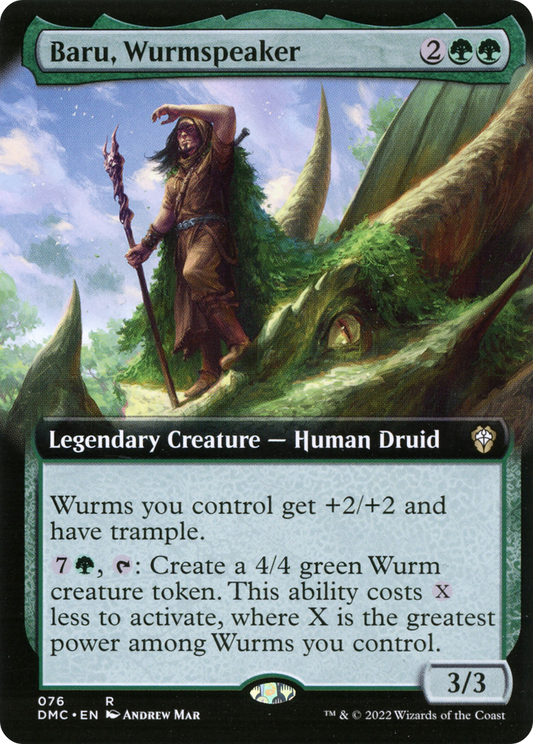 Baru, Wurmspeaker (Extended Art)  (DMC-076) - Dominaria United Commander: (Extended Art) Foil