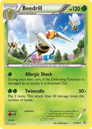 Beedrill 3/160 - Primal Clash Reverse Holofoil