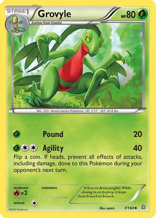 Grovyle 007/160 - XY  Primal Clash Normal - Uncommon