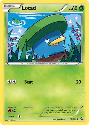 Lotad 010/160 - XY  Primal Clash Normal - Common