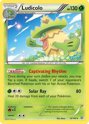 Ludicolo 012 - XY  Primal Clash Reverse Holofoil - Holo Rare